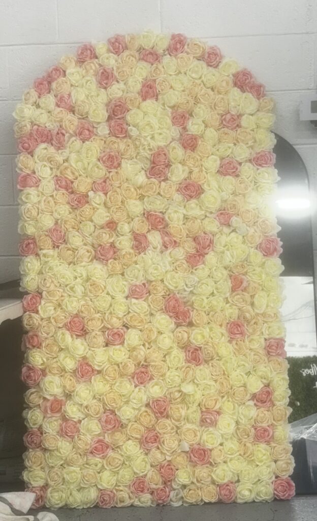 Pink Flower Wall Arch rental