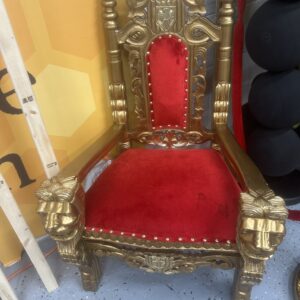 Red Lion Kid Throne Chair Gold Trim